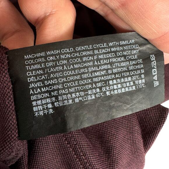 Theory Bron Burgundy Pima Cotton Blend Collared Short Sleeve Light Men's Polo M - Picture 6 of 6